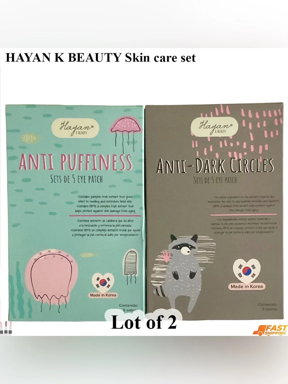 Hayan K Beauty Anti-Puffiness & Anti-Dark Circles Eye Patch Set - Green & Taupe